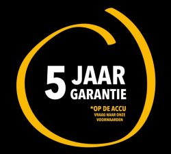5 jaar garantie op uw accu!
